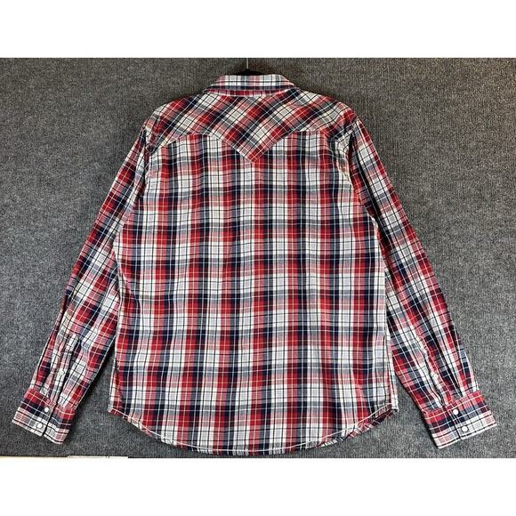 Arizona Jean Co Button Up Shirt Mens Large Multicolor Plaid Long Sleeve - Picture 2 of 3